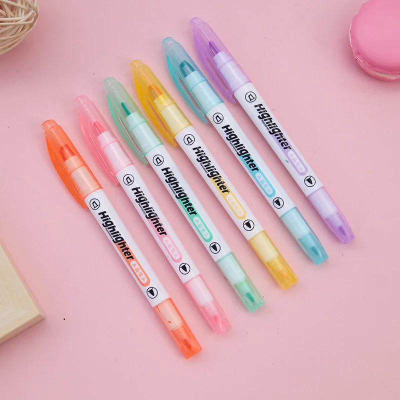 6 colori/Set evidenziatore con - Pastel Highlighter Set Double Ended recensione e prezzo